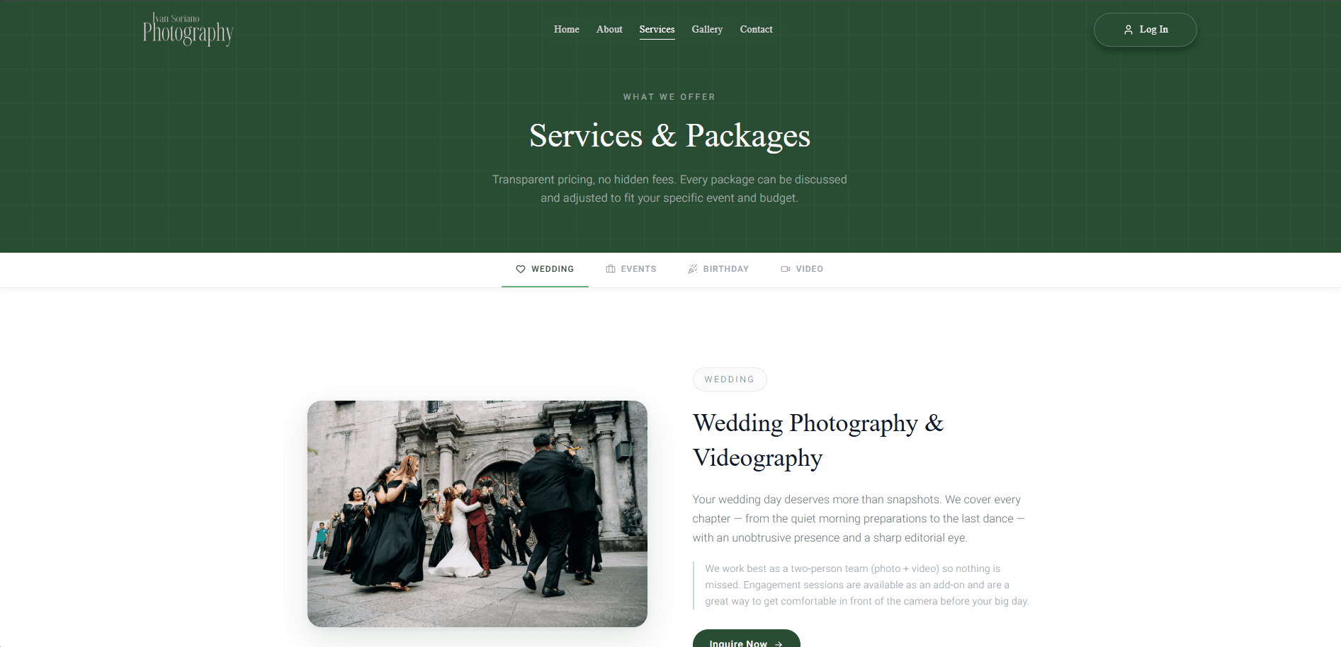 Services page